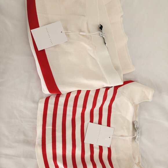 NWT Endless Rose Red and White Striped shirt and skirt set - Picture 5 of 8